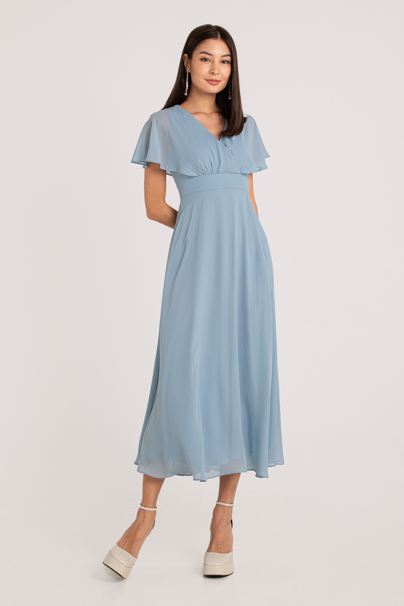 SAY YOU'LL LOVE ME SLEEVE MAXI (DUSTY BLUE)