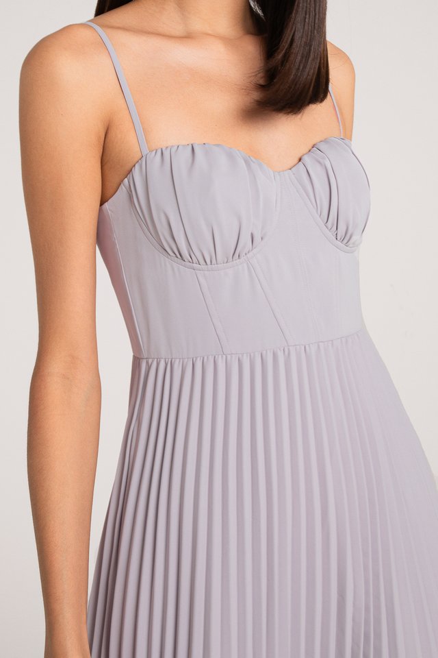 P.S I LOVE YOU PLEATED DRESS (GREY)