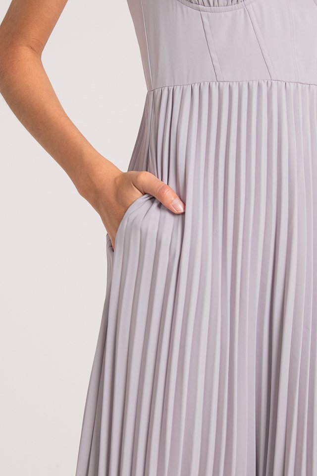 P.S I LOVE YOU PLEATED DRESS (GREY)