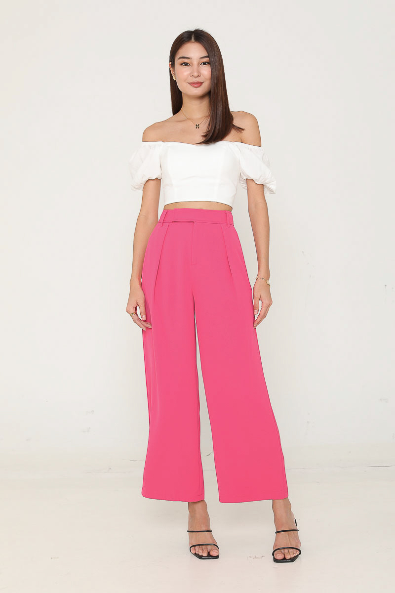 ELLENA EXTENDED FLAP PANTS (HOT PINK)