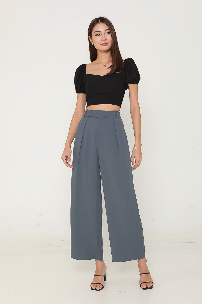 ELLENA EXTENDED FLAP PANTS (DARK BLUE GREY)