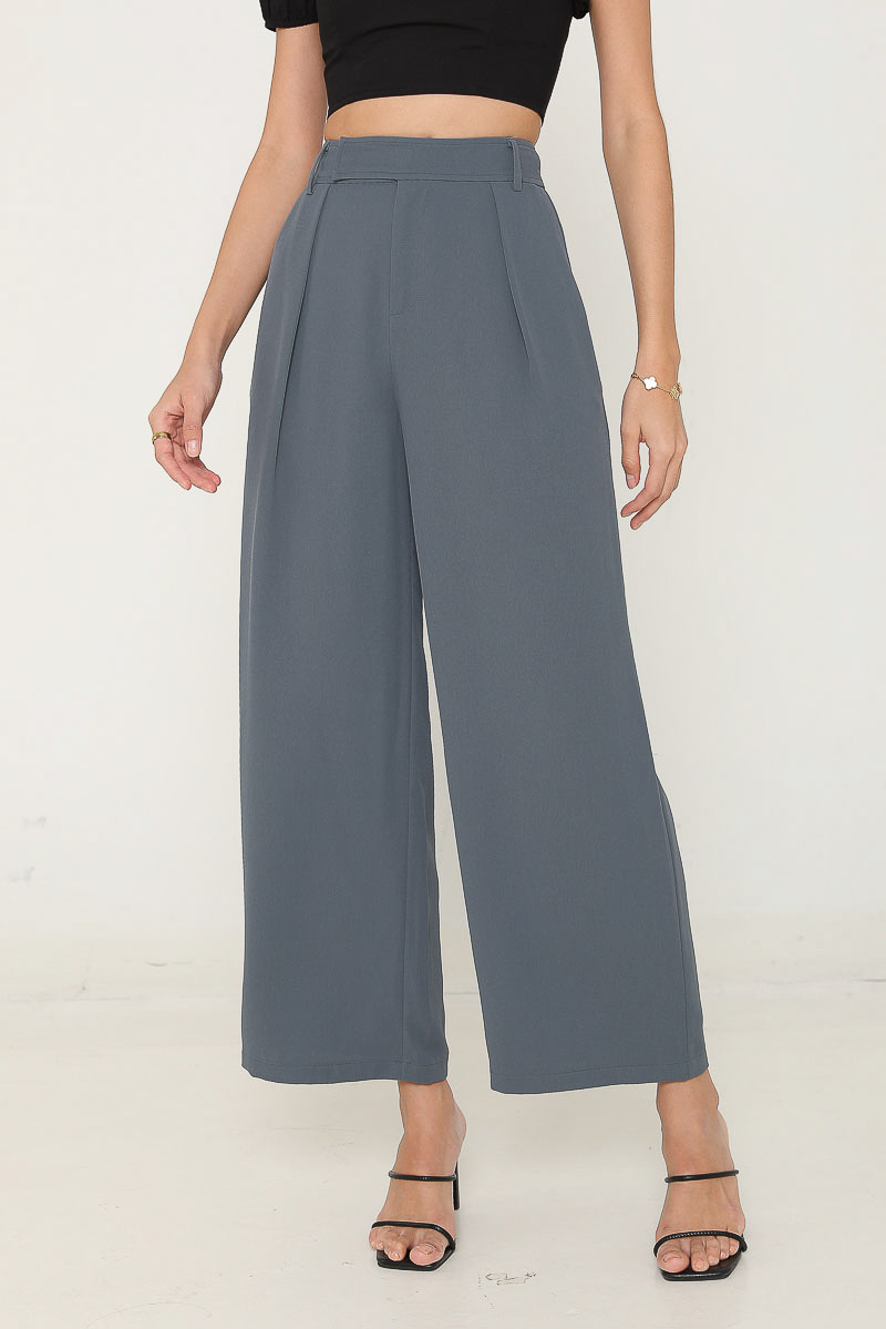 ELLENA EXTENDED FLAP PANTS (DARK BLUE GREY)