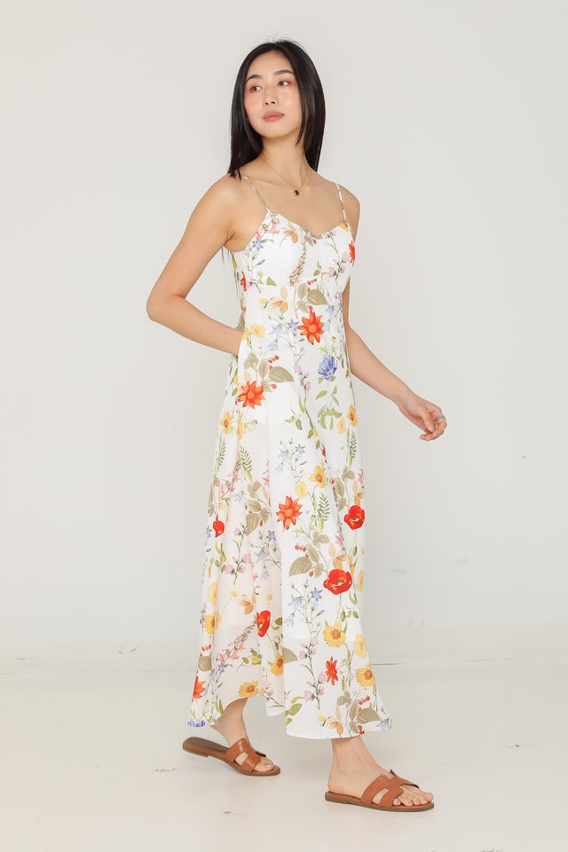 FLORENCE FLORAL PADDED MAXI (WHITE FLORAL)