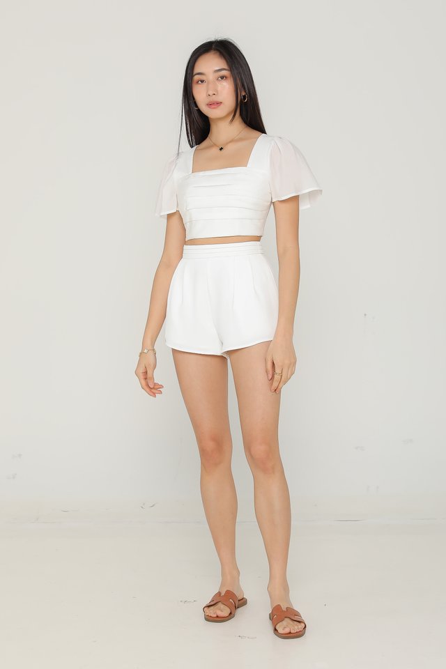 PAREE PLEATED TOP (WHITE)