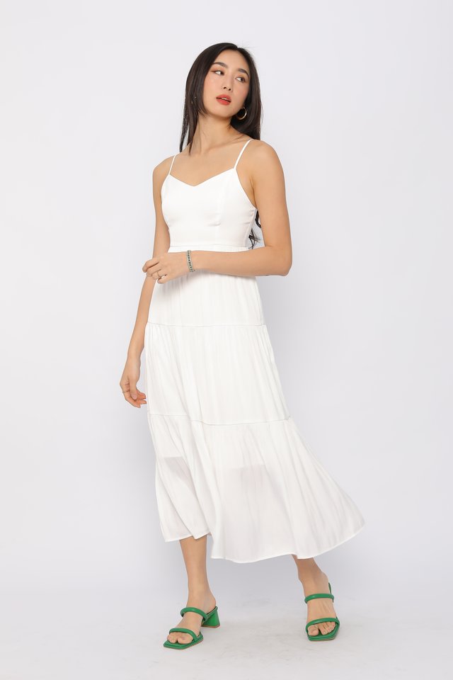  TILLY TIERED SILKY MAXI (WHITE)