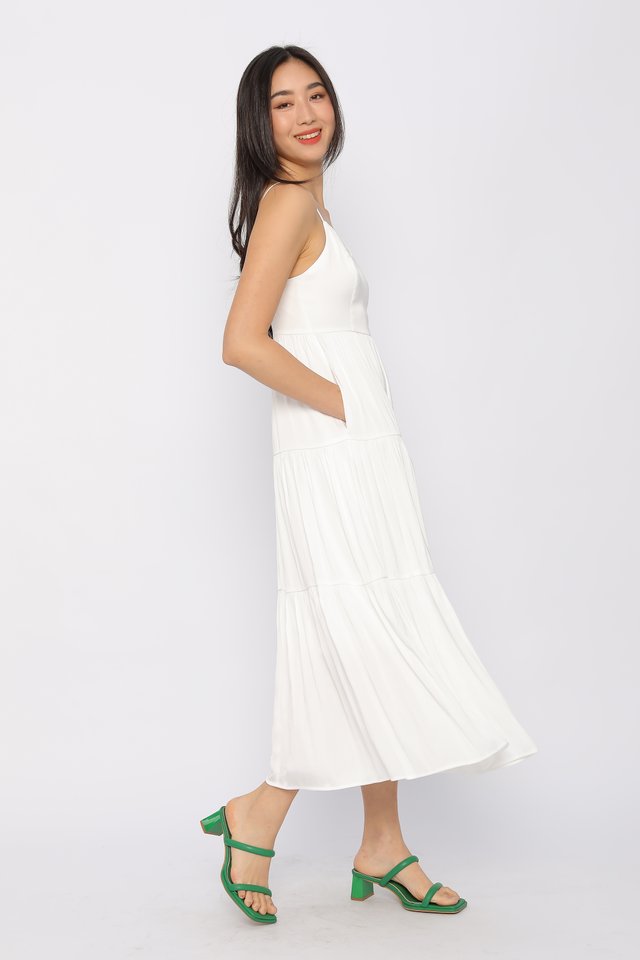  TILLY TIERED SILKY MAXI (WHITE)