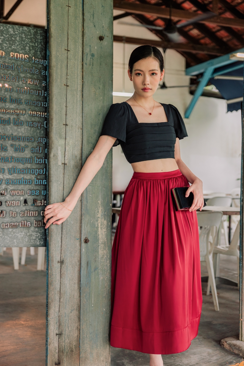 MONROE MAXI SKIRT (WINE) 