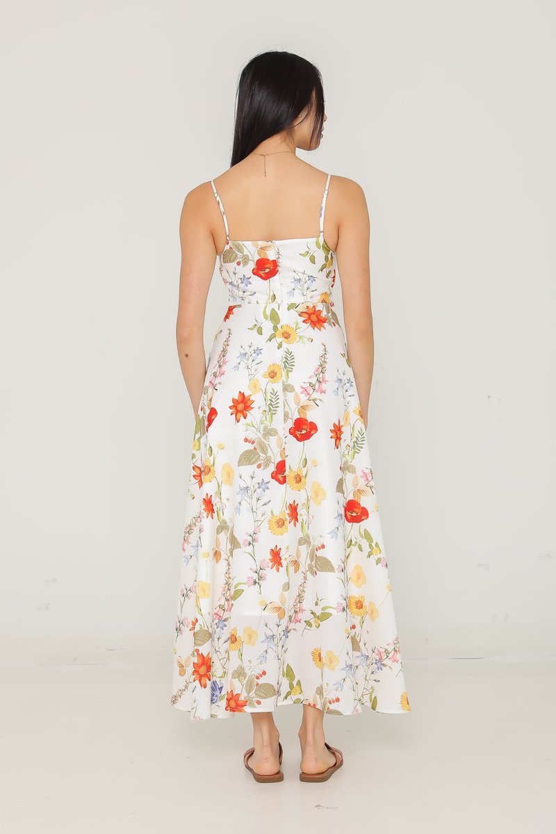 FLORENCE FLORAL PADDED MAXI (WHITE FLORAL) | SuperGurl