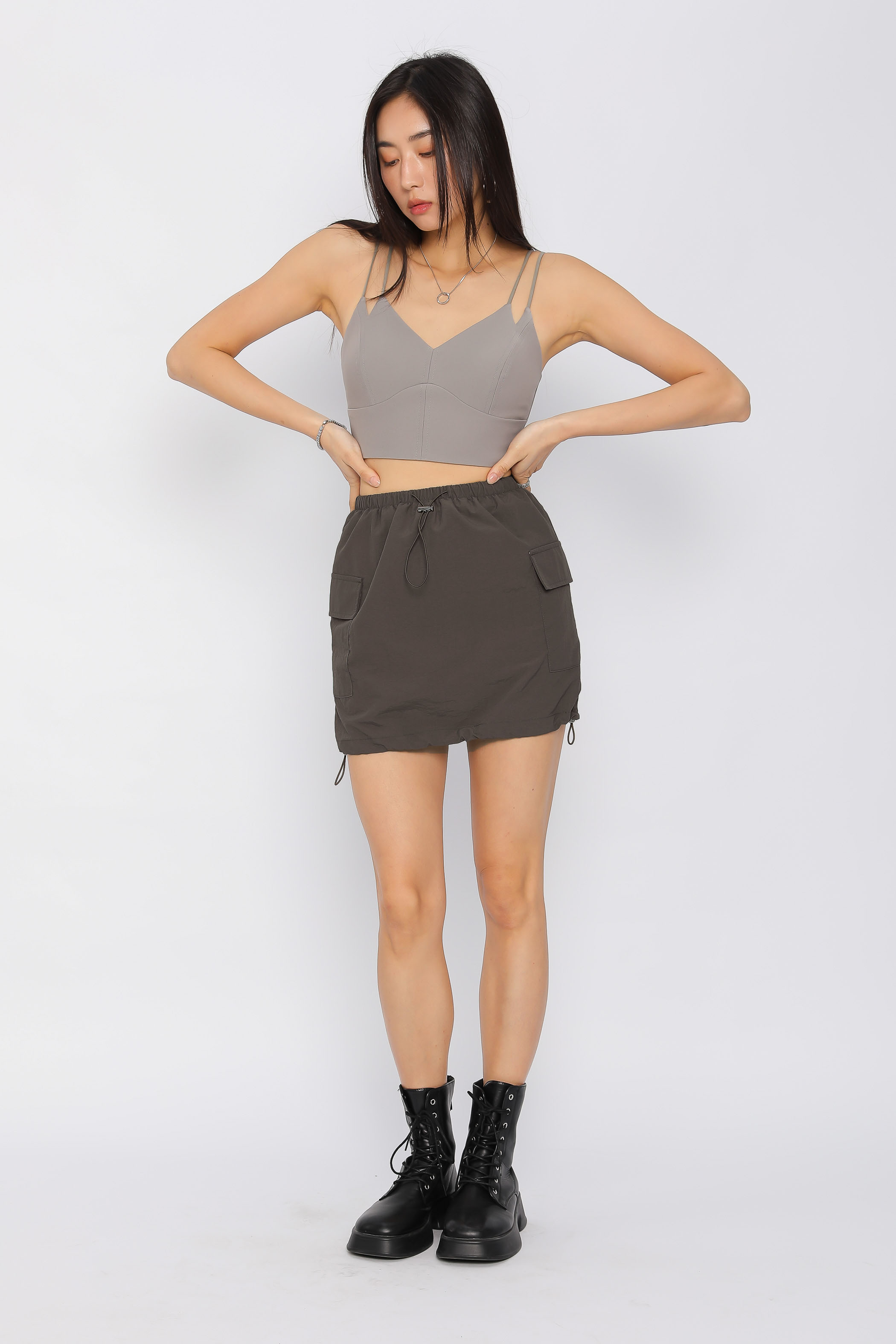 PARACHUTE SKIRT (TRUFFLE GREY)