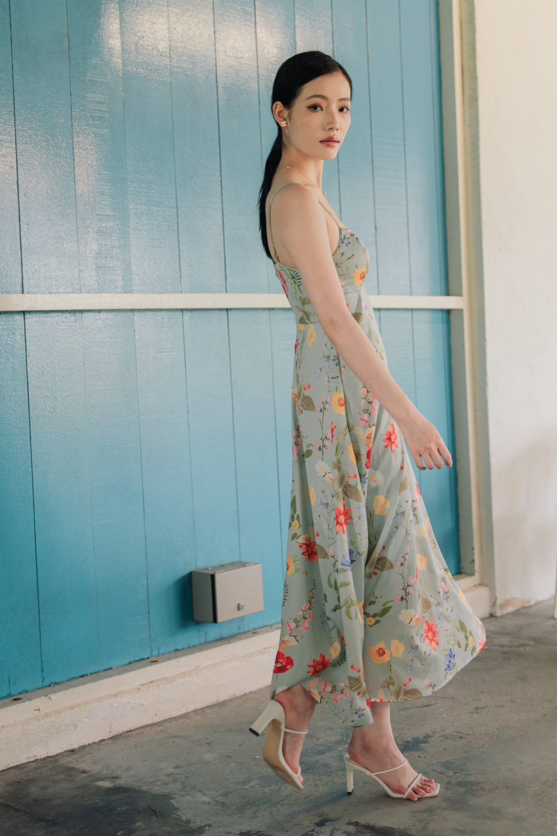 FLORENCE FLORAL PADDED MAXI (SAGE FLORAL) 