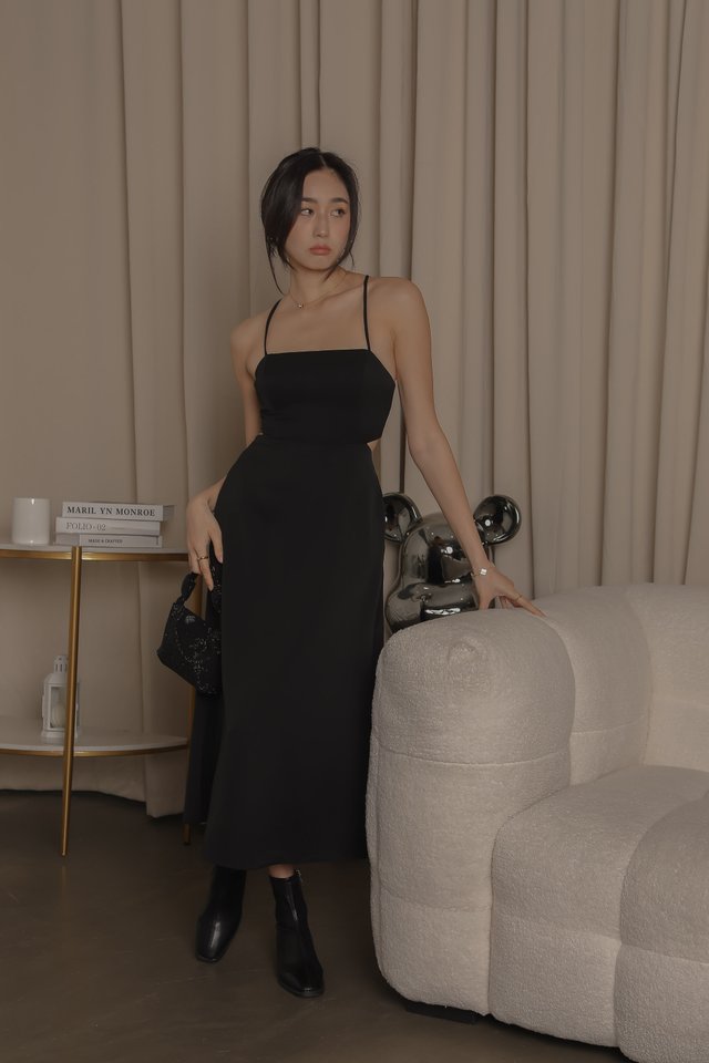 TASHA TIE-BACK DRESS (BLACK) 