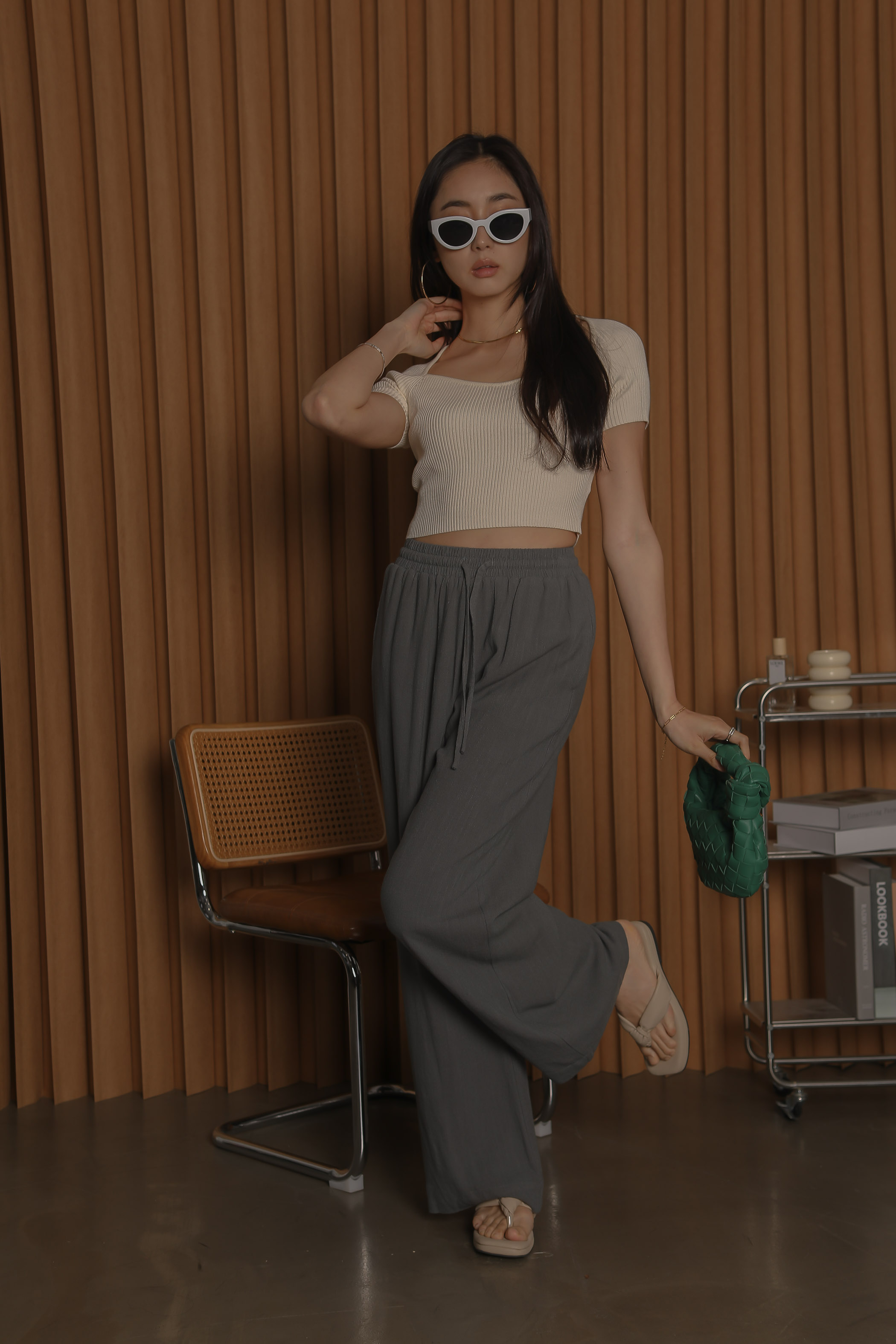 LALITA LINEN PANTS (FOREST GREY)