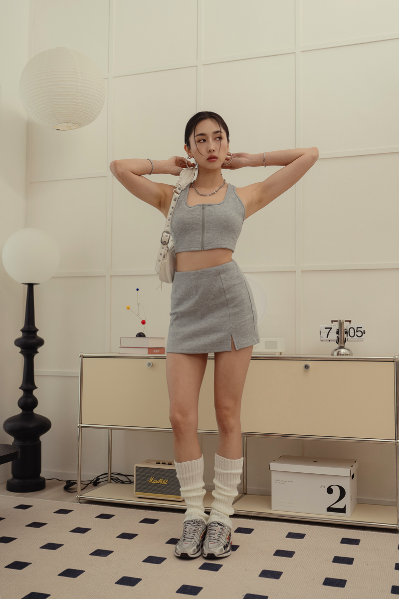 ATHLEISURE SKORTS (HEATHER GREY)