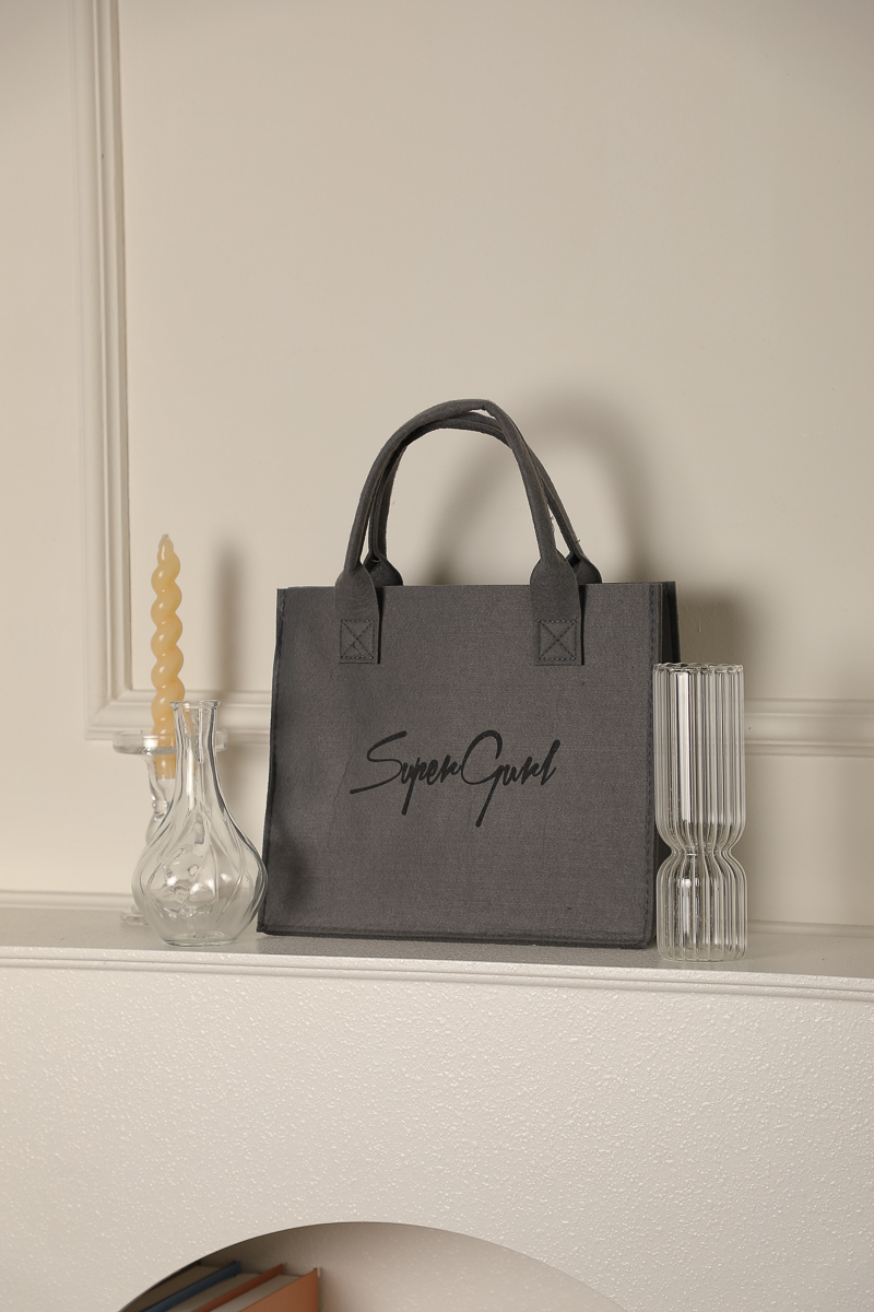 SUPERGURL BOOK TOTE (DARK GREY)