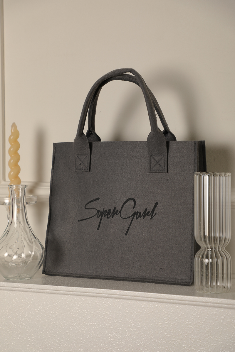 SUPERGURL BOOK TOTE (DARK GREY)