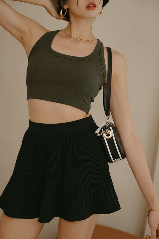ROXY RACER PADDED CROP TOP (OLIVE)