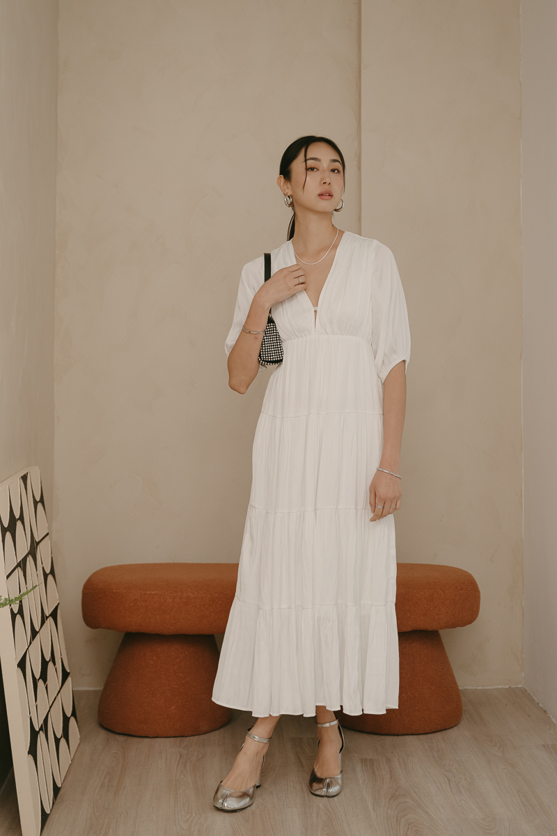 BAMBI TIERED MAXI DRESS (WHITE)