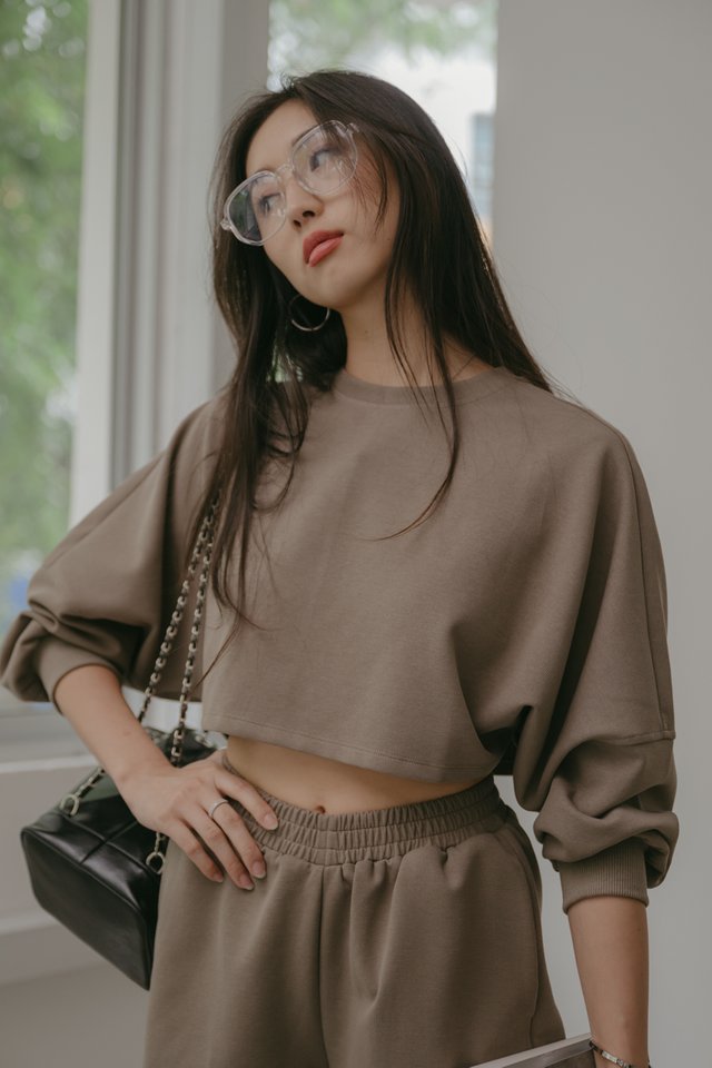 ANGEL CROPPED PULLOVER (BROWN GREY) 
