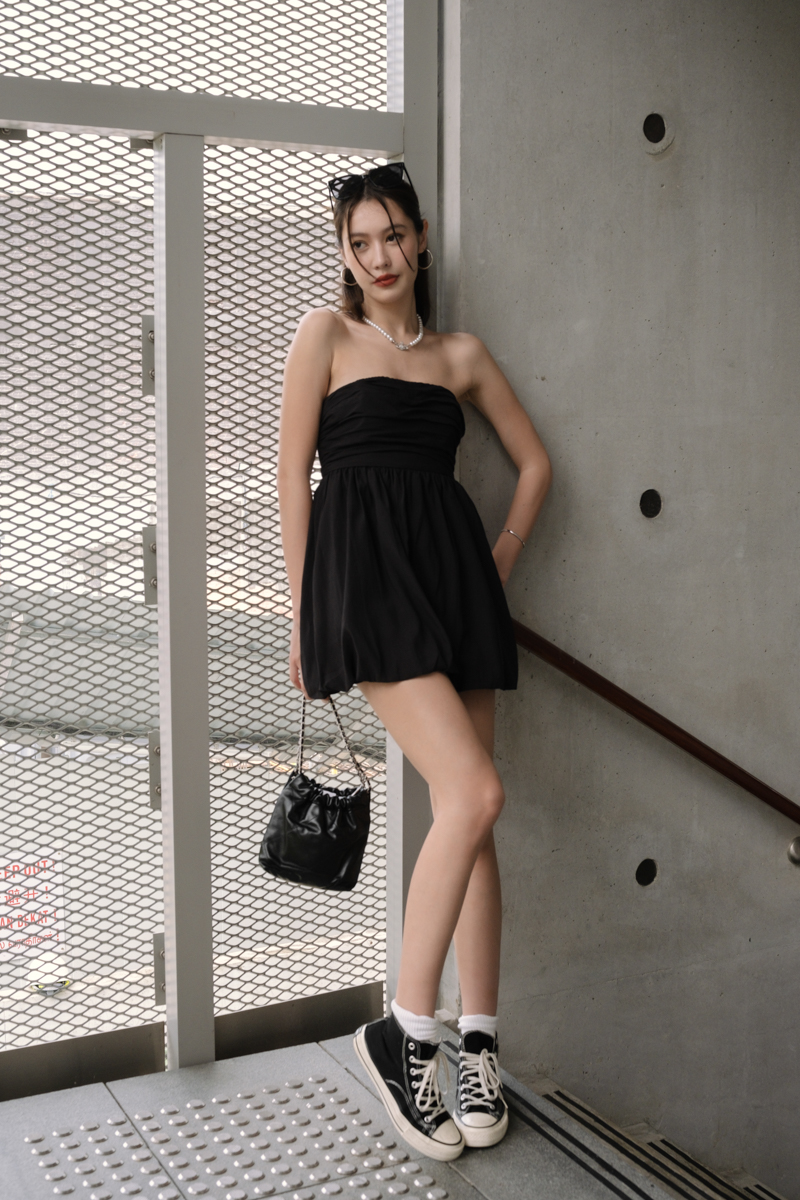 TIFFY TIE BACK DRESS (BLACK)