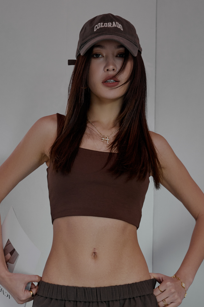 HASHY V2 CROP TANK TOP (DARK BROWN)