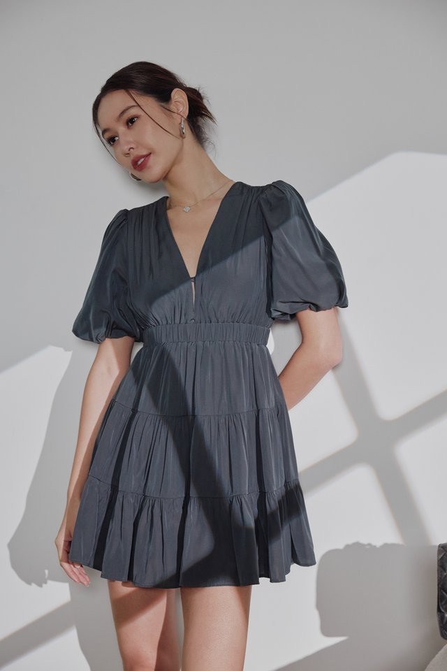 OPEN BACK ROMPER DRESS (DARK GREY)