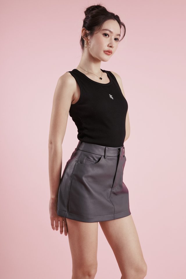 SPGR RIBBED LONG TANK TOP (BLACK) 