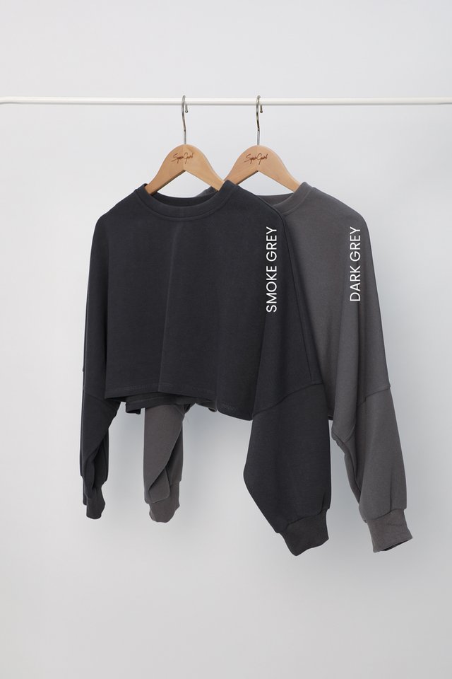 ANGEL CROPPED PULLOVER (SMOKE GREY)