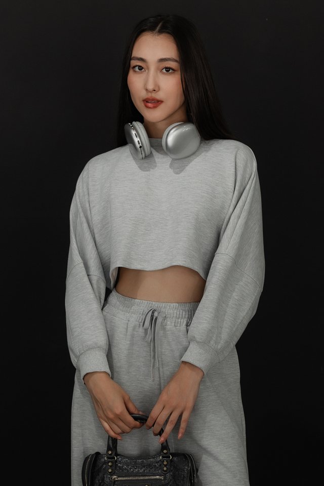 ANGEL CROPPED PULLOVER (HEATHER GREY)