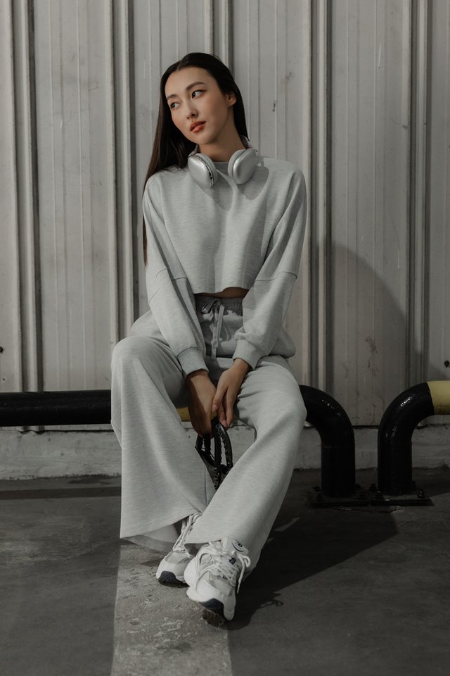 ANGEL CROPPED PULLOVER (HEATHER GREY)