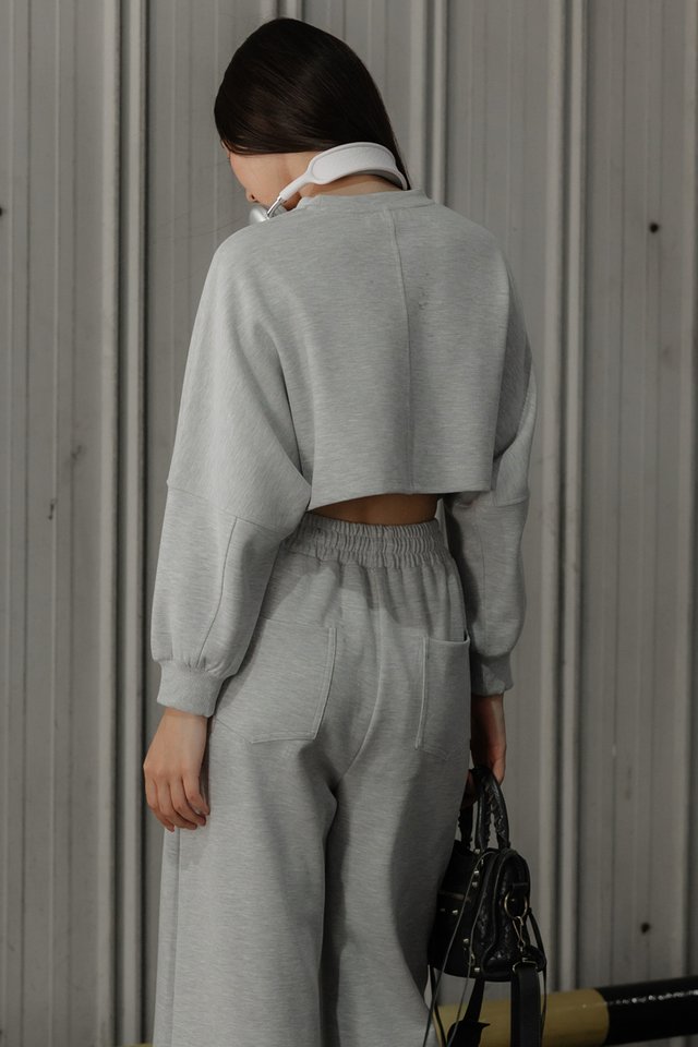 ANGEL CROPPED PULLOVER (HEATHER GREY)