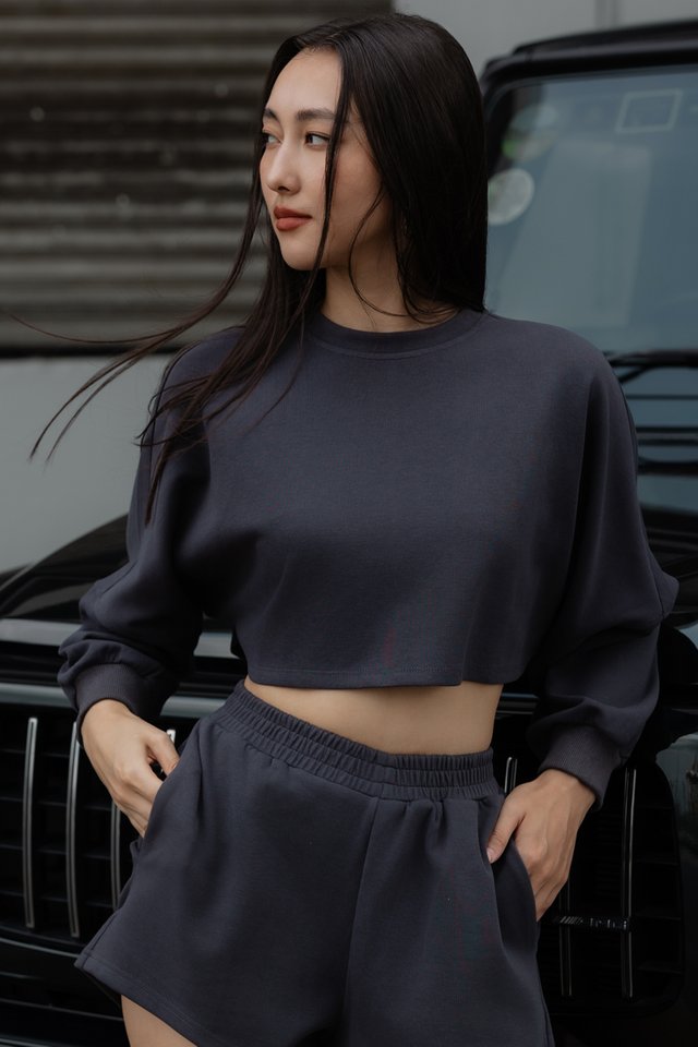 ANGEL CROPPED PULLOVER (SMOKE GREY)