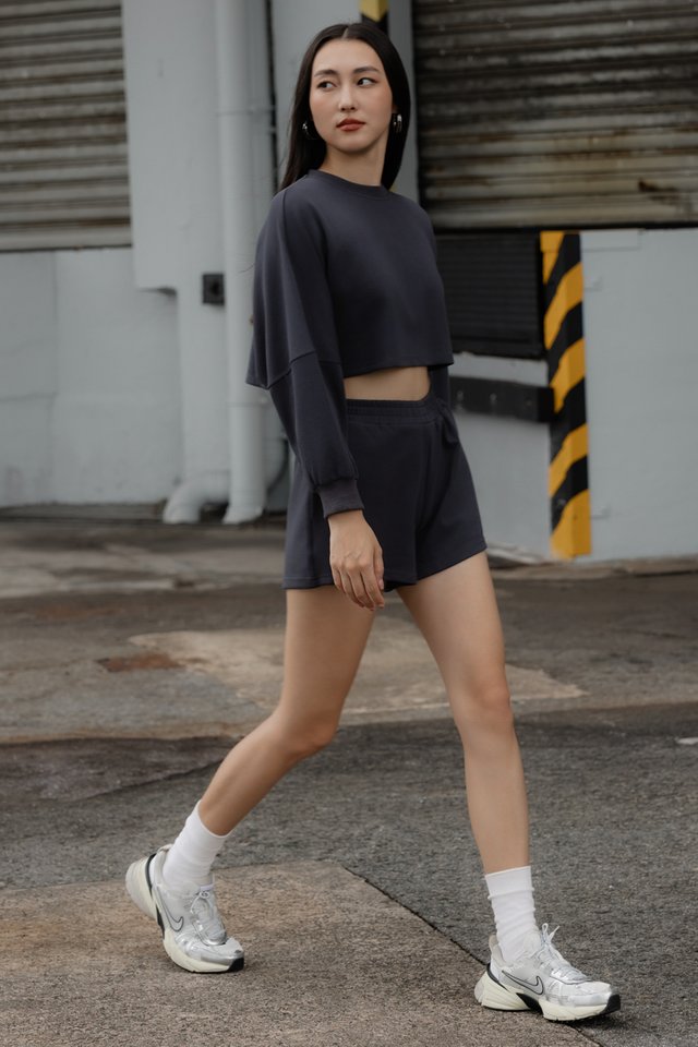 ANGEL CROPPED PULLOVER (SMOKE GREY)