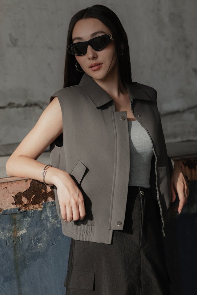 BJORN BIKER VEST (DARK GREY)