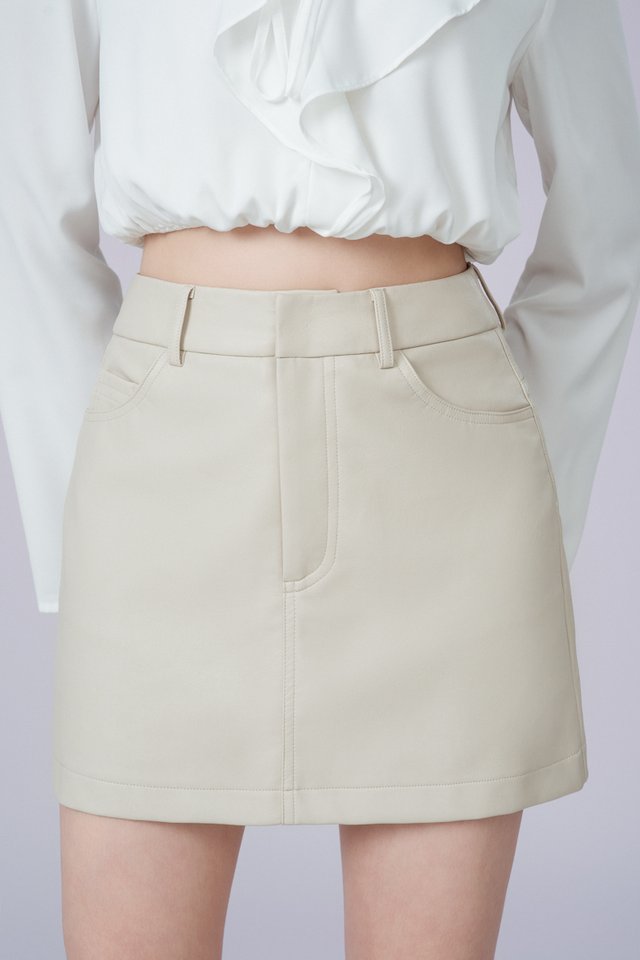 FORD FAUX LEATHER SKORTS (BIRCH)