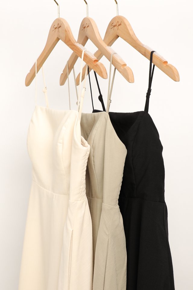 PERLY PADDED LINEN MAXI (IVORY)