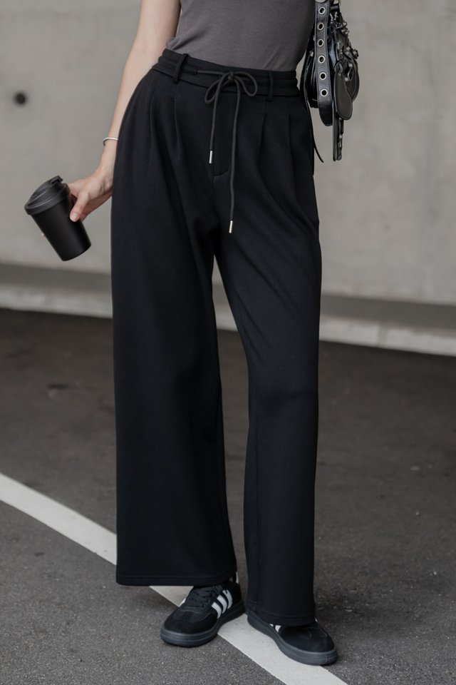 XYZ DRAWSTRING PANTS (BLACK)