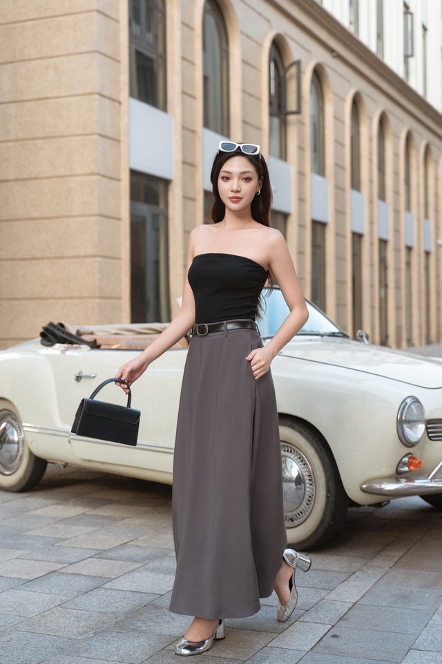 FLO FLARE MAXI SKIRT (DARK GREY)