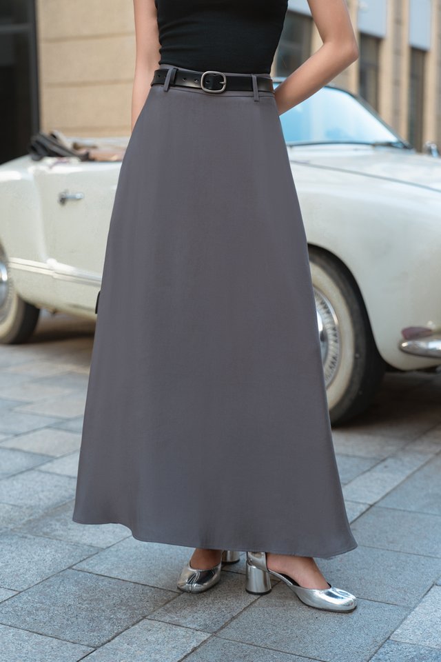 FLO FLARE MAXI SKIRT (DARK GREY)