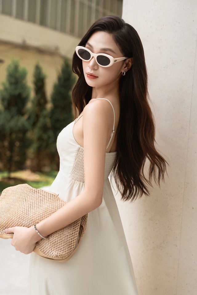 PERLY PADDED LINEN MAXI (IVORY)