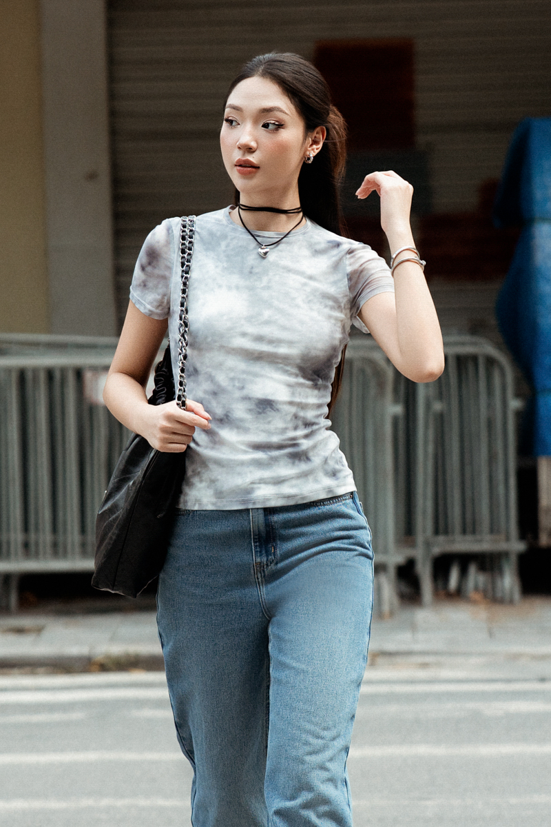 MAYA MESH T-SHIRT (GREY)