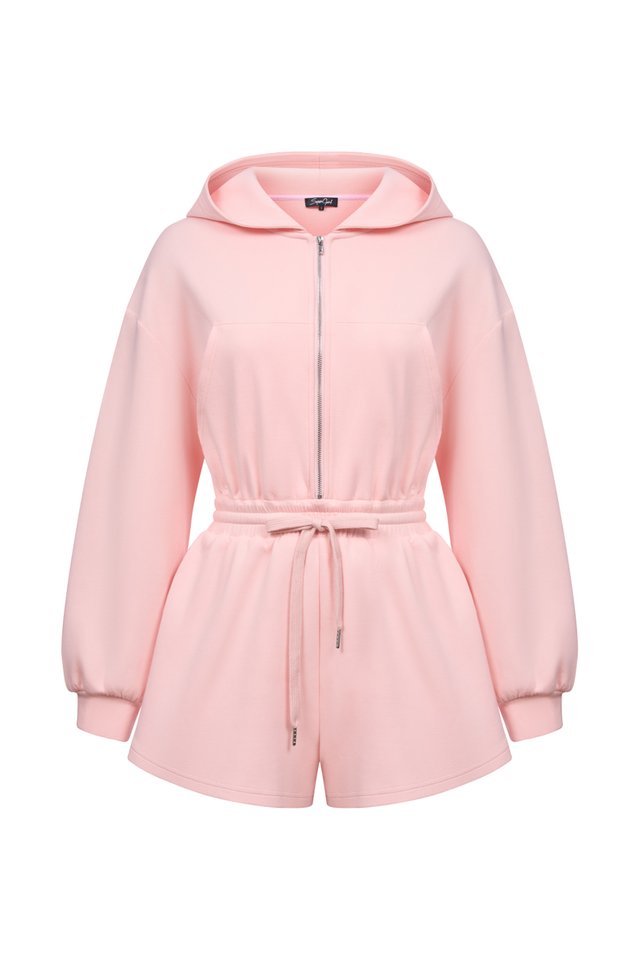 HAILEY HOODIE ROMPER (PINK)