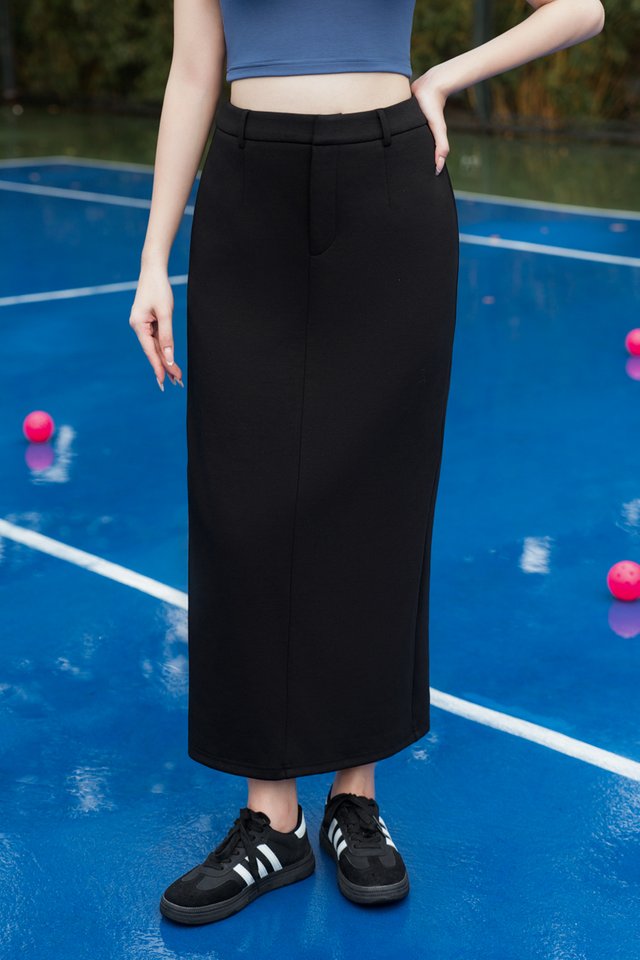 ATHLEISURE MAXI SKIRT (BLACK)