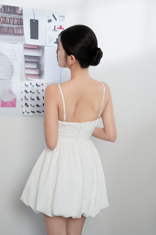 BERKLEE BUBBLE ROMPER DRESS (WHITE)