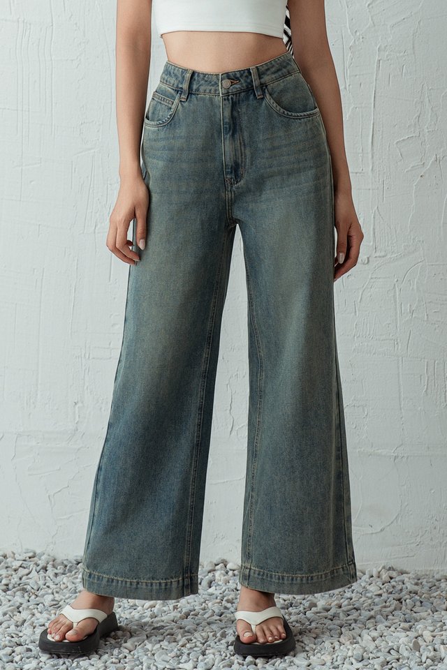 WILLY WIDE LEG DENIM JEANS (BLUE)