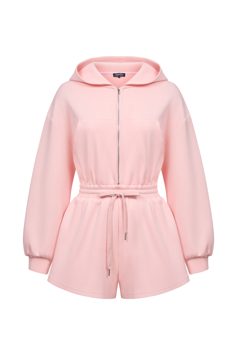 HAILEY HOODIE ROMPER (PINK)