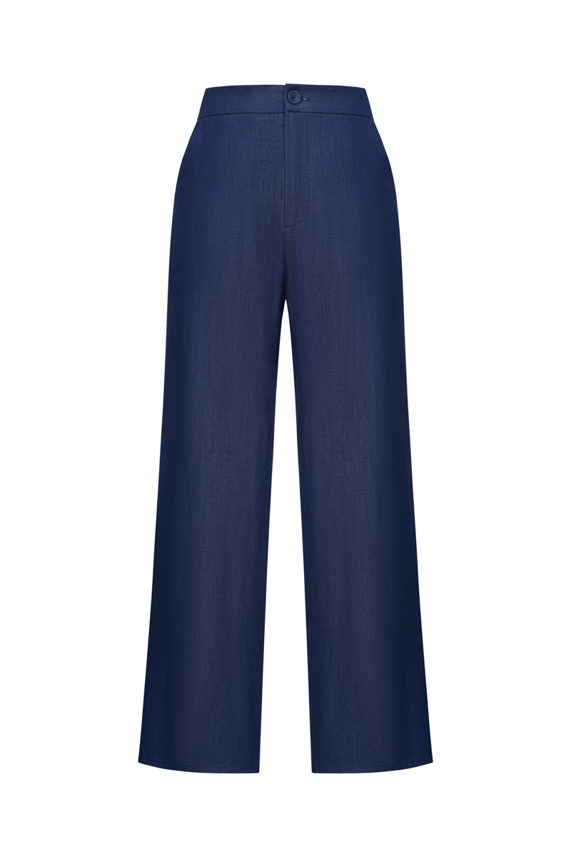 SUPER LIGHT FAUX DENIM PANTS (DARK BLUE)