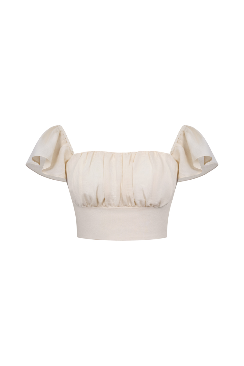 FELIZ FLUTTER PADDED TOP (CREAM)