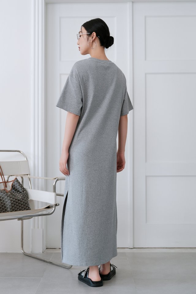 OLLIE OVERSIZED DRESS (HEATHER GREY)