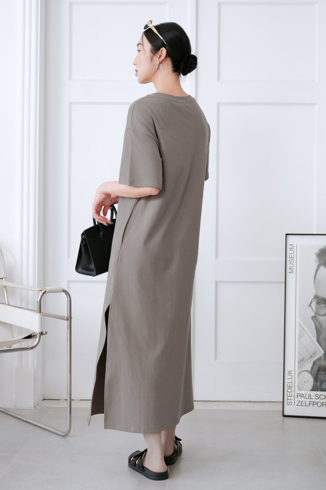 OLLIE OVERSIZED DRESS (STONE GREY)