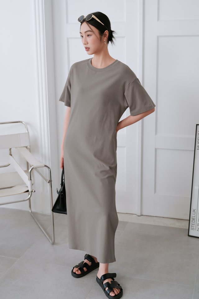 OLLIE OVERSIZED DRESS (STONE GREY)